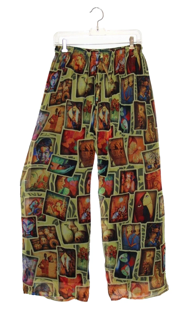 Alibaba-Harems Hose S/M Orange weites Bein Baumwolle