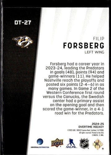 24/25 UD OVERTIME DETERMINATION #DT-27 FILIP FORSBERG - Picture 2 of 2