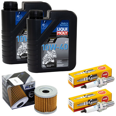 Set für Hyosung GV 250 Aquila KM4MJ5 2001-17 Inspektion Öl 2L Ölfilter Zündkerze