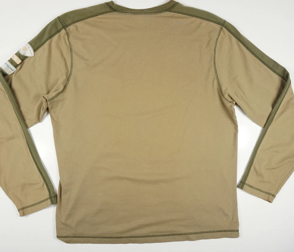 Camisa De Colección Timberland Para Hombre Mangas Largas TBL 73 Verde Militar Caqui Parcheada XL Foto 2 de 4