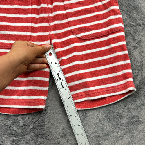 Mini Boden Boys Shorts Size 11Y Red Striped Terry Cloth Pockets Drawstring - Picture 5 of 9