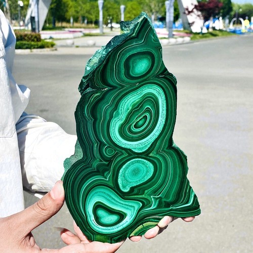 2.53LB Natural malachite slice quartz crystal luster mineral specimen - Picture 6 of 13