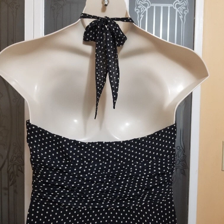 DONNA MORGAN LADIES BEAUTIFUL SEXY POLKA DOT HALTER DRESS - SIZE 10 - Image 4 of 4