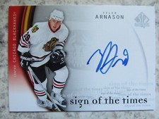Chicago Blackhawks Tyler Arnason Signed Autographed 2005-06 Sign Of The Times