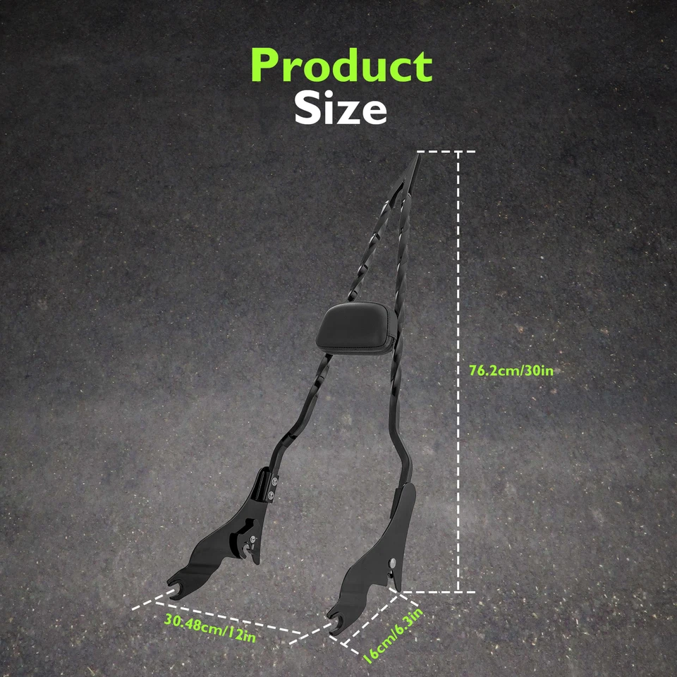 Respaldo desmontable 31" barra Sissy para Harley Street Road King Road Glide 09-25 Foto 2 de 4