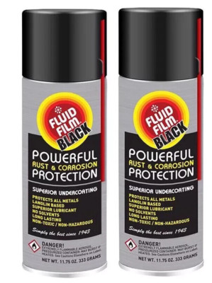 2 PACK!! Fluid Film Black AS11B Undercoating Protection Rust Inhibitor Spray Can