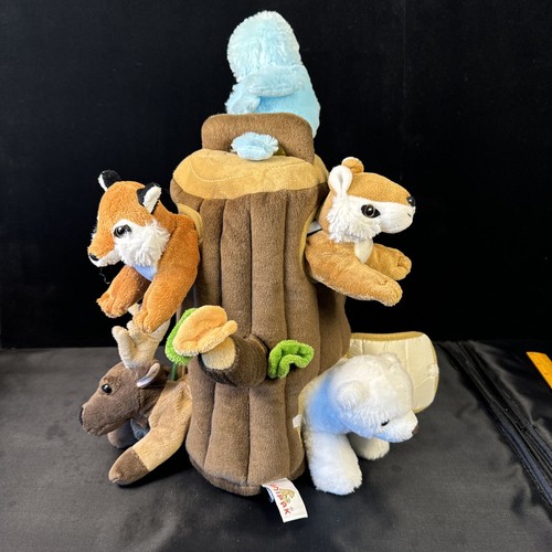 Unipak 11" Log Play Set with 7 Animals Plush Stuffed Animal Toy - Picture 2 of 20