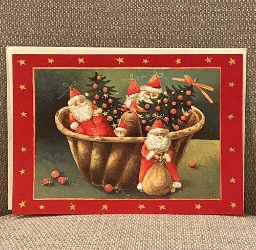 ONE Marjolein Bastin Nature's Sketchbook Christmas Greeting Card Santa Baking