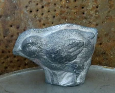 Primitive Antique Tin Metal Style Easter Chick Silver Chocolate Mold Figurine