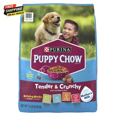 NESTLÉ PURINA PETCARE COMPANY Purina Puppy Chow High Protein Dry Puppy Food, Tender & Crunchy With Real Beef🐶