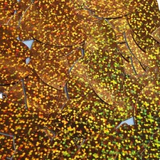 Navette Leaf Sequin 1.5" Copper Orange Hologram Glitter Sparkle Made in USA