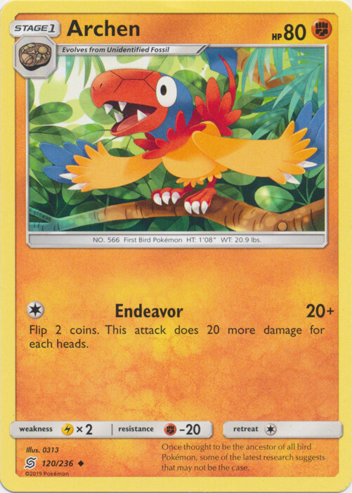 Pokemon Archen - 120/236 - Uncommon NM-Mint Unified Minds