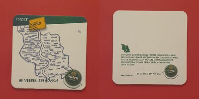Gilden Prost Köln Brauerei Bierdeckel Bierfilz Coaster Beermat