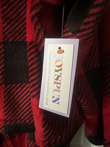 Joyspun Hooded Teddy Bear Velour 2PC Pajama/Lounge Set,Womens XL,Buffalo Plaid - Picture 4 of 7
