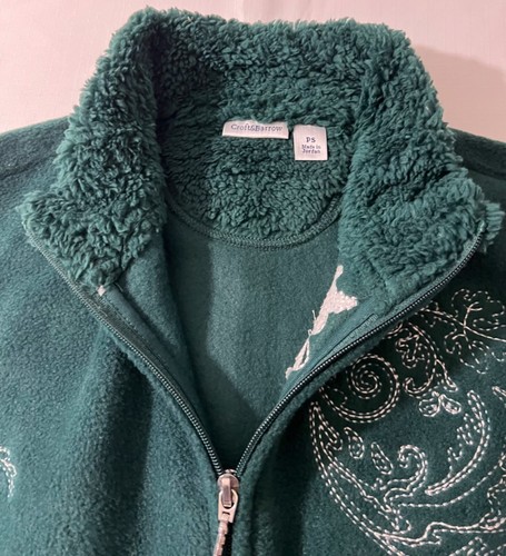 Croft & Barrow Vest Women Sz SP Green Sleeveless 2 Pocket Polyester Zip Front - Picture 5 of 10