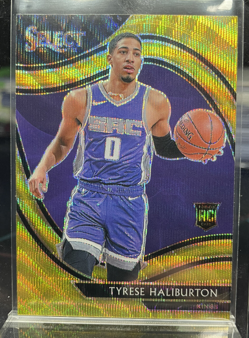 2020-21 Panini Select Basketball Tyrese Haliburton Courtside Gold Wave SSP