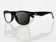 Transition Photochromic Bifocal Men Square Nerd Silver Rivets Sun Reading Glass