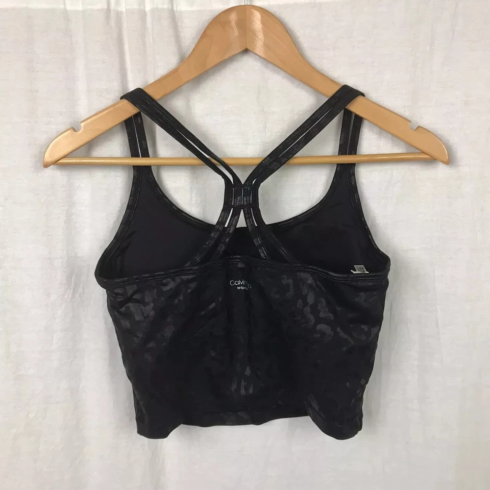 Calvin Klein Performance Women's Foil Print Strappy Back Sports Bra Top Small - Image 3 of 4