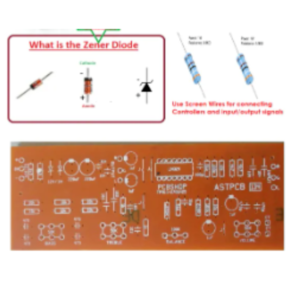 LM324 IC Transistor Tone control Pre Amplifier PCB DIY Kit for STK