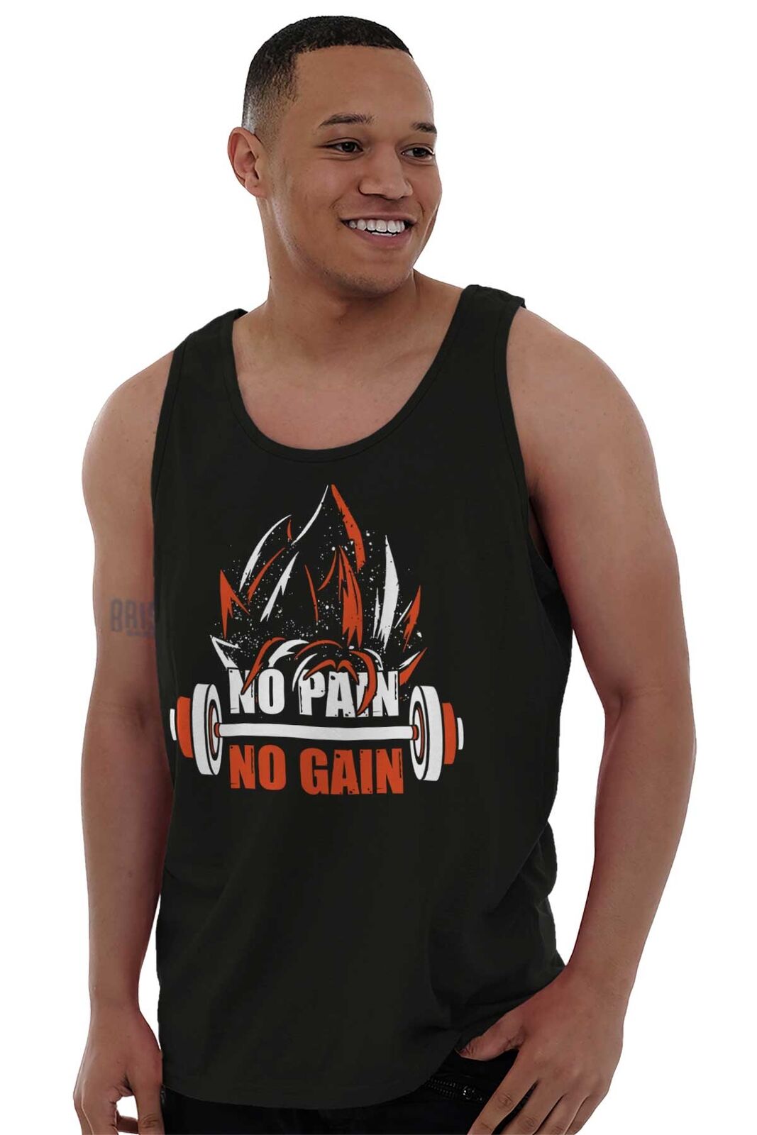 No No Gain Workout Anime TV Show Gym Mens Sleeveless | eBay