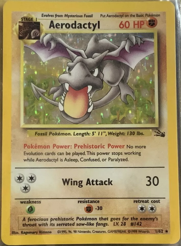  Pokemon - Aerodactyl (1) - Fossil - Holo : Toys & Games