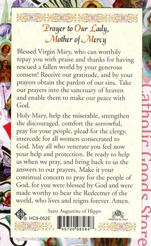 Prayer to Our Lady of Mercy - English - Paperstock Holy Card HC9-052ENL - Picture 3 of 3