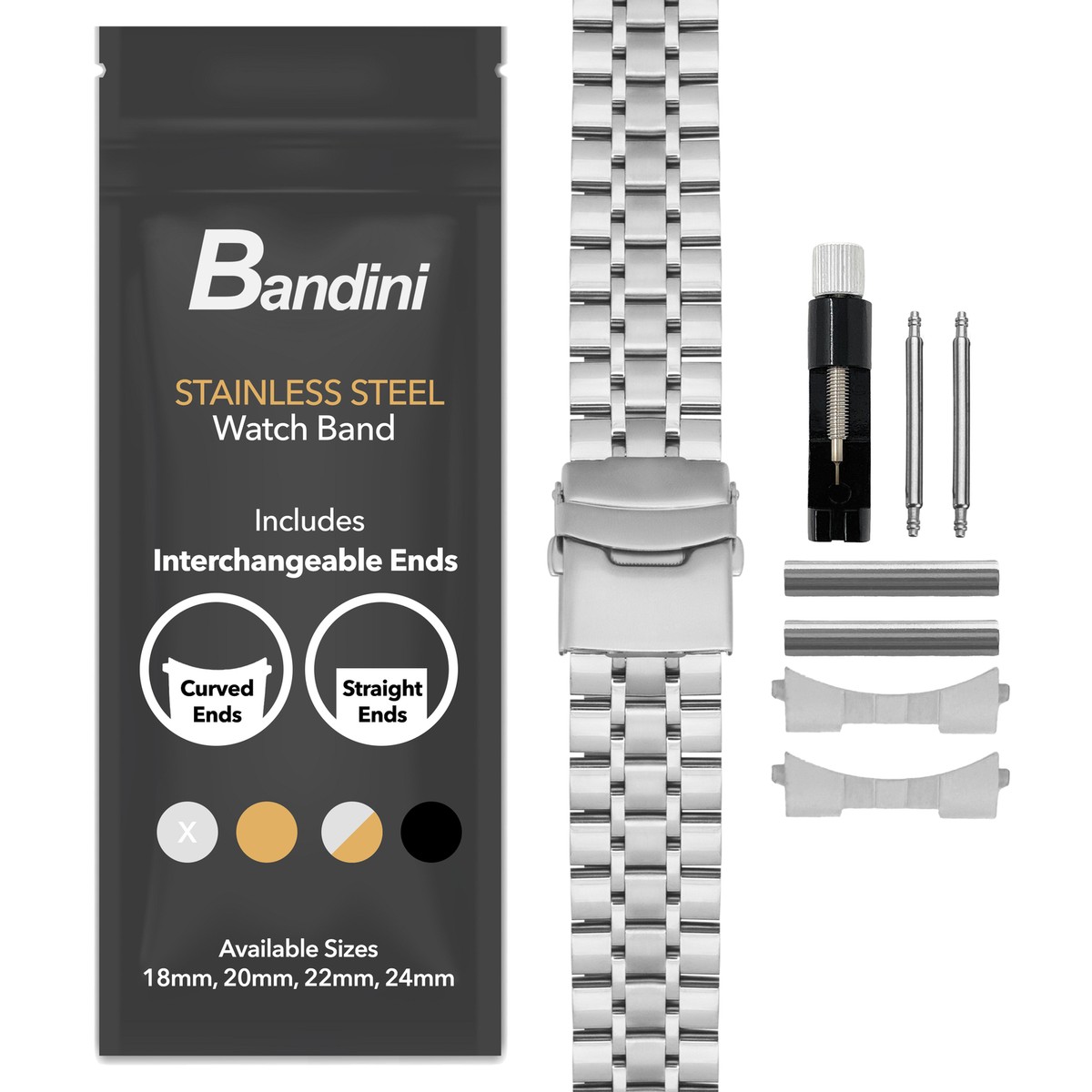 20mm Steel Metal Watch Band Brick Link Strap for Movado 1881