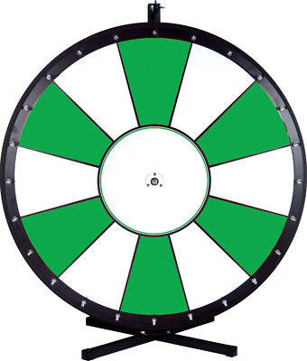 30'' Green and White Color Dry Erase Prize Wheel on a Table Stand, Made In USA!! 