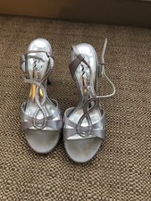 Nina silver strappy heels size 6