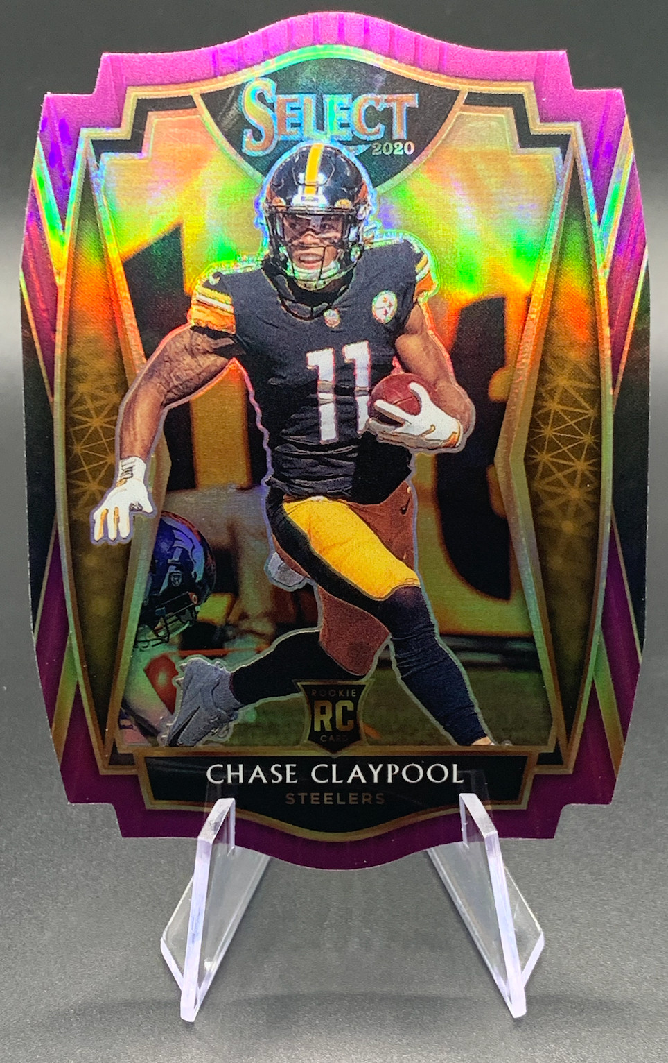 2020 Chase Claypool RC #170 Select Rookie Die Cut Purple Prizm Steelers & Bills
