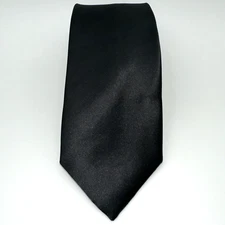 Tie Necktie Solid Black Bergamo New York 58" Classic