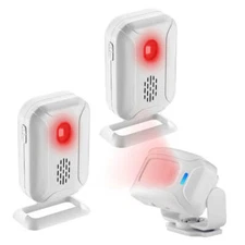 Wireless PIR Motion Sensor Detector 2 Alarm Door Welcome Chime for Home Store