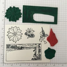 Christmas unmounted rubber stamps - 15 assorted