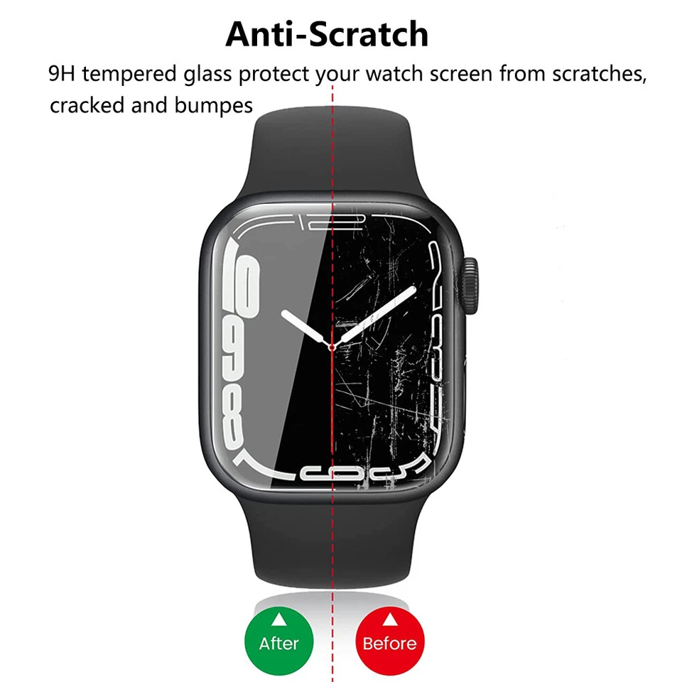 3D Tempered Glass Screen Protector Fr Apple Watch Series 9 8 7 6 5 40 41 44 45mm - Image 3 of 4