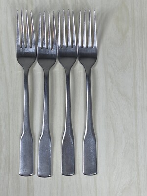 4 Dinner Forks Antares Modern Antique Oneida Stainless Steel Vintage 80s