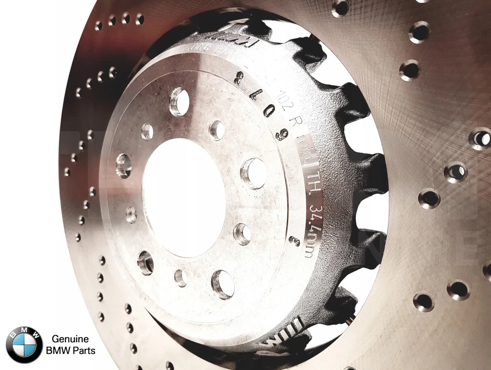 PARA BMW M5 F10 COMPETICIÓN DELANTERAS IZQUIERDA DERECHA GENUINAS DISCOS DE FRENO PERFORADOS PASTILLAS 400MM  Foto 3 de 4