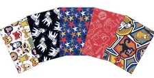 Feline Drive Fabric Fat Quarter Bundle JUNGLE JAM 3 Wishes Fabric Set - 5 FQs