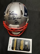 BILL BELICHICK & ANDRE TIPPETT SIGNED PATRIOTS MINI HELMET JSA Coa