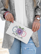 Christian Makeup Bag With God All Things Possible Cosmetic Pouch Faith Gift