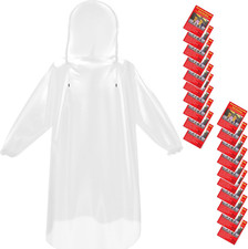 Bruvoalon 6 20 Pack Disposable Rain Ponchos for Adults/Youth, Waterproof PE Ra