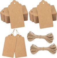 jijAcraft 200X GeschenkanhäNger Groß Kraftpapier AnhäNger Etiketten 5 X 10 Cm