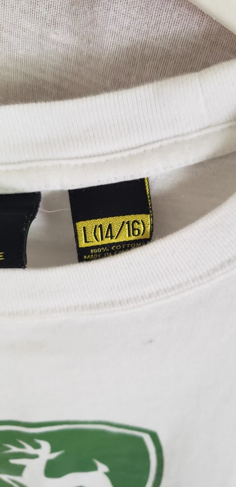 Camiseta John Deere para niño 14-16. Blanco. Logo verde. Foto 3 de 4