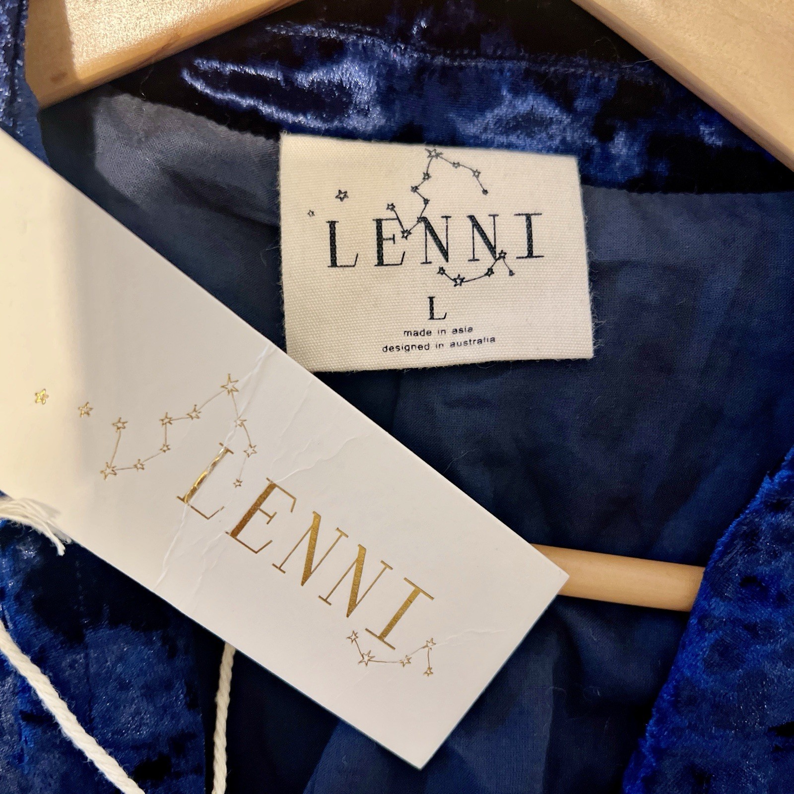 Lenni The Label Shadow Velvet Jacket Ink L / AU 12 / US 8 Embroidered Navy Blue image 8