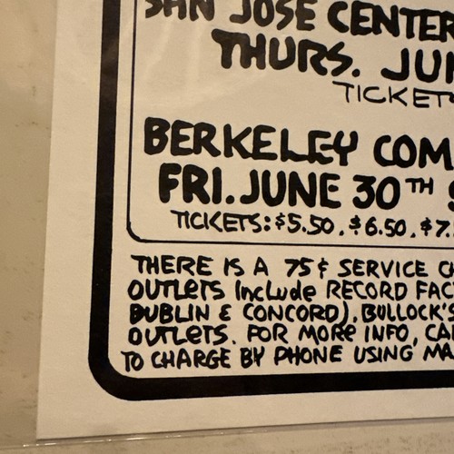 Bruce Springsteen 1978 Konzert Poster Randy Tuten 11x17 Berkeley Erstdruck neuwertig - Bild 3 von 8