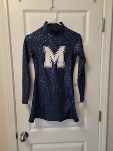 Varsity Spir Sequin cheerleading uniform,  Dance Team Dress Long Sleeve Size S 