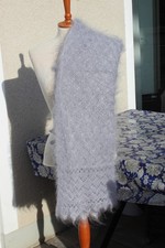 Schal handgestrickt 100% Ziegenflaum ca.12x120cm Handarbeit leicht warm filigran