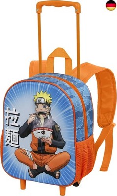 Ramen-Kleiner 3D Rucksack mit Rädern, Blau, 26 x 34 cm, Kapazität 12,5 L