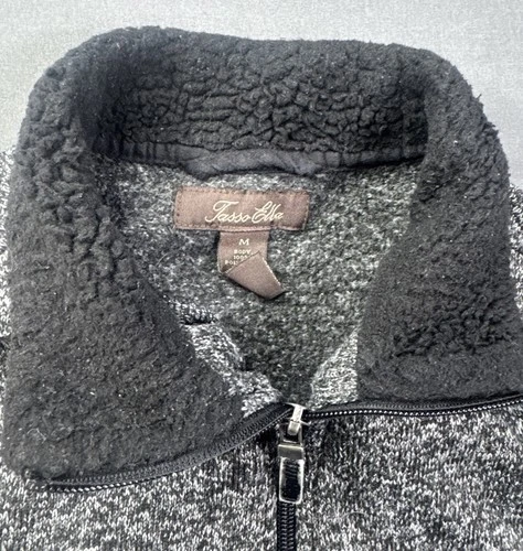 Tasso Elba Full Zip Fleece Lined Knit Jacket Elbow Patches Men's M image 6