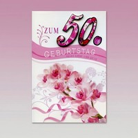 50. Geburtstag Geburtstagskarte Frau GlüCkwunschkarte Blumen Geburtstag Birthday
