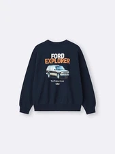 Ford x GU Collaboration Heavy weight Sweat Pullover NAVY Japan